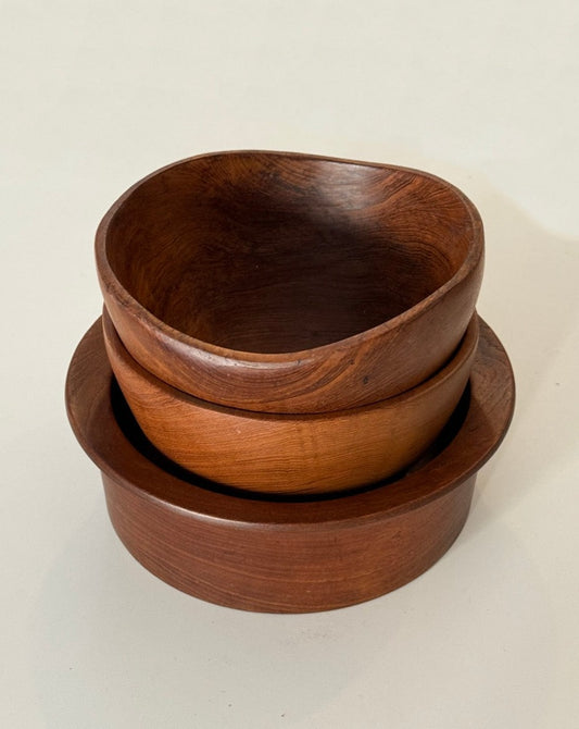 Large Teak Salad Bowls