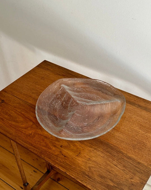 Vintage Textured Glass Platter
