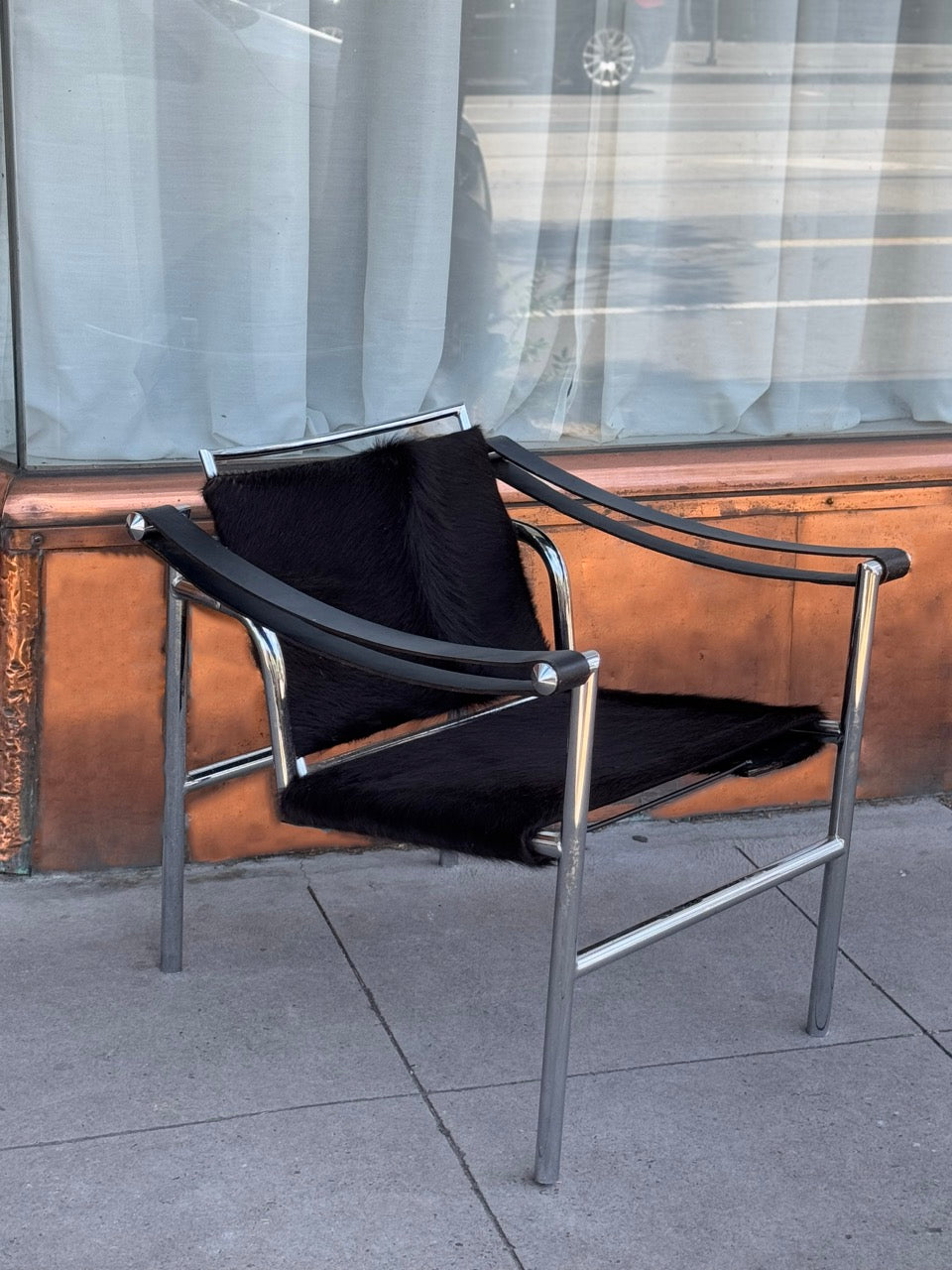 Vintage Reclining Armchair with Cow Hide