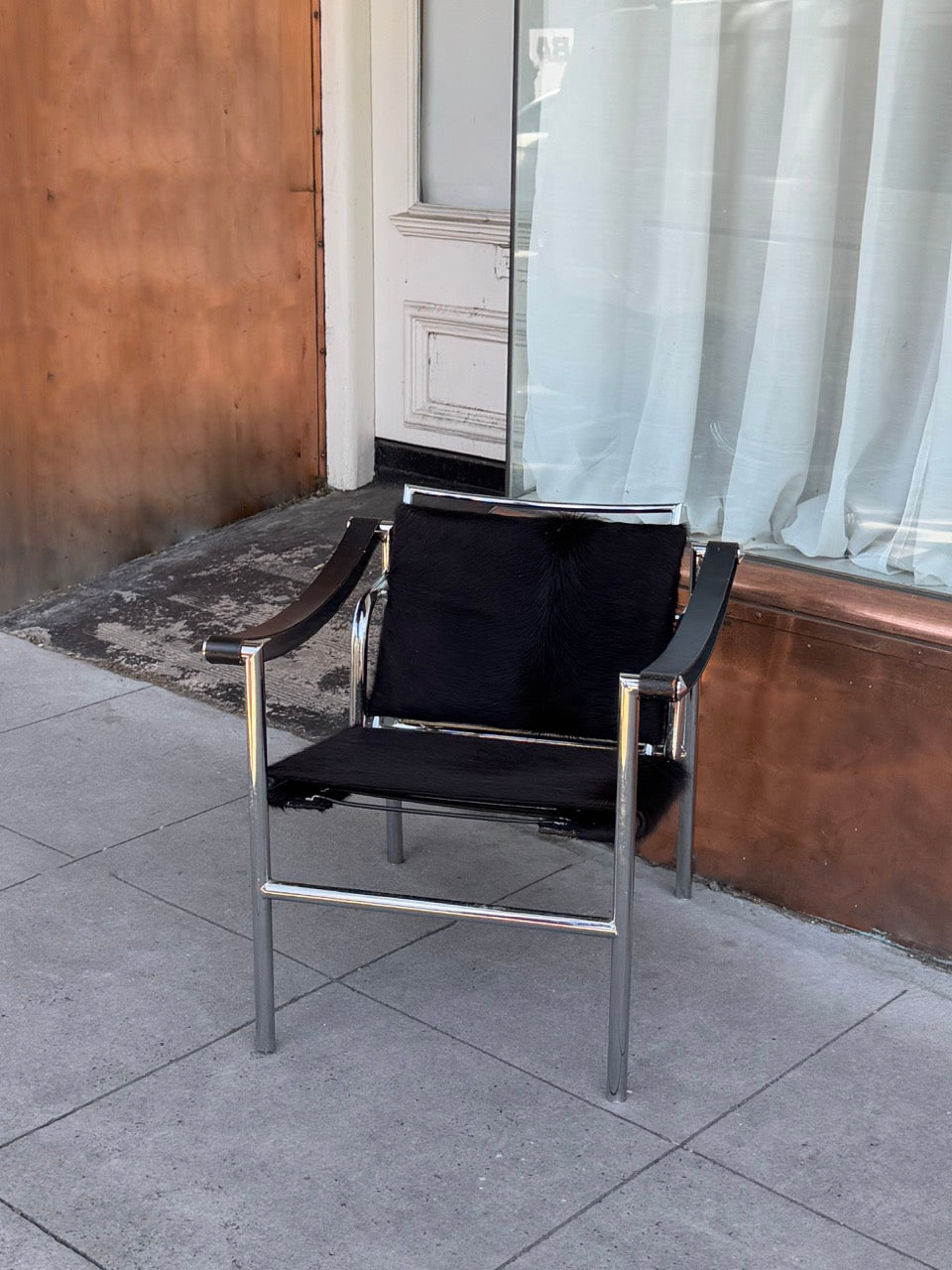 Vintage Reclining Armchair with Cow Hide