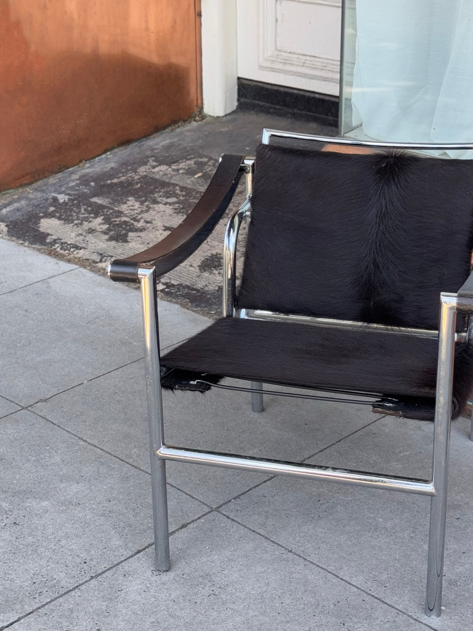 Vintage Reclining Armchair with Cow Hide