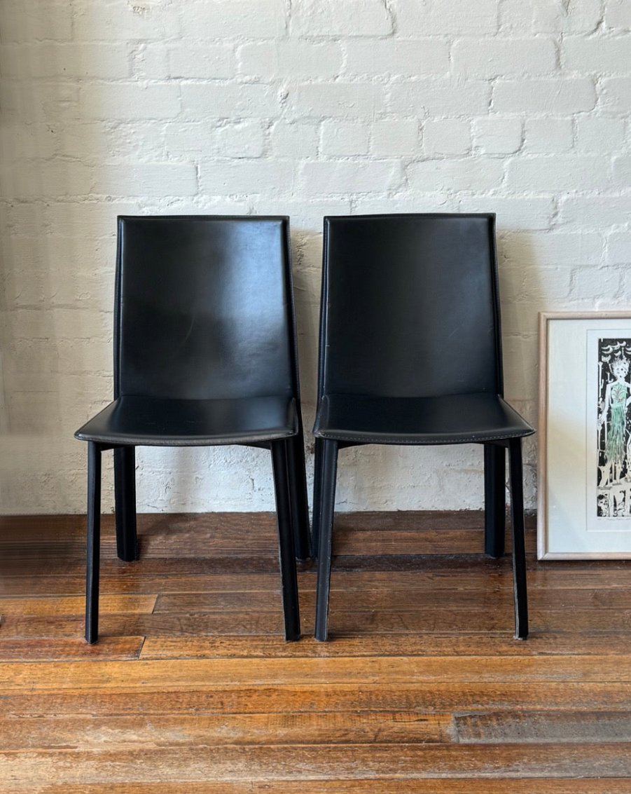 Set of 4 Italian Black Dining Chairs (8 chairs in total)