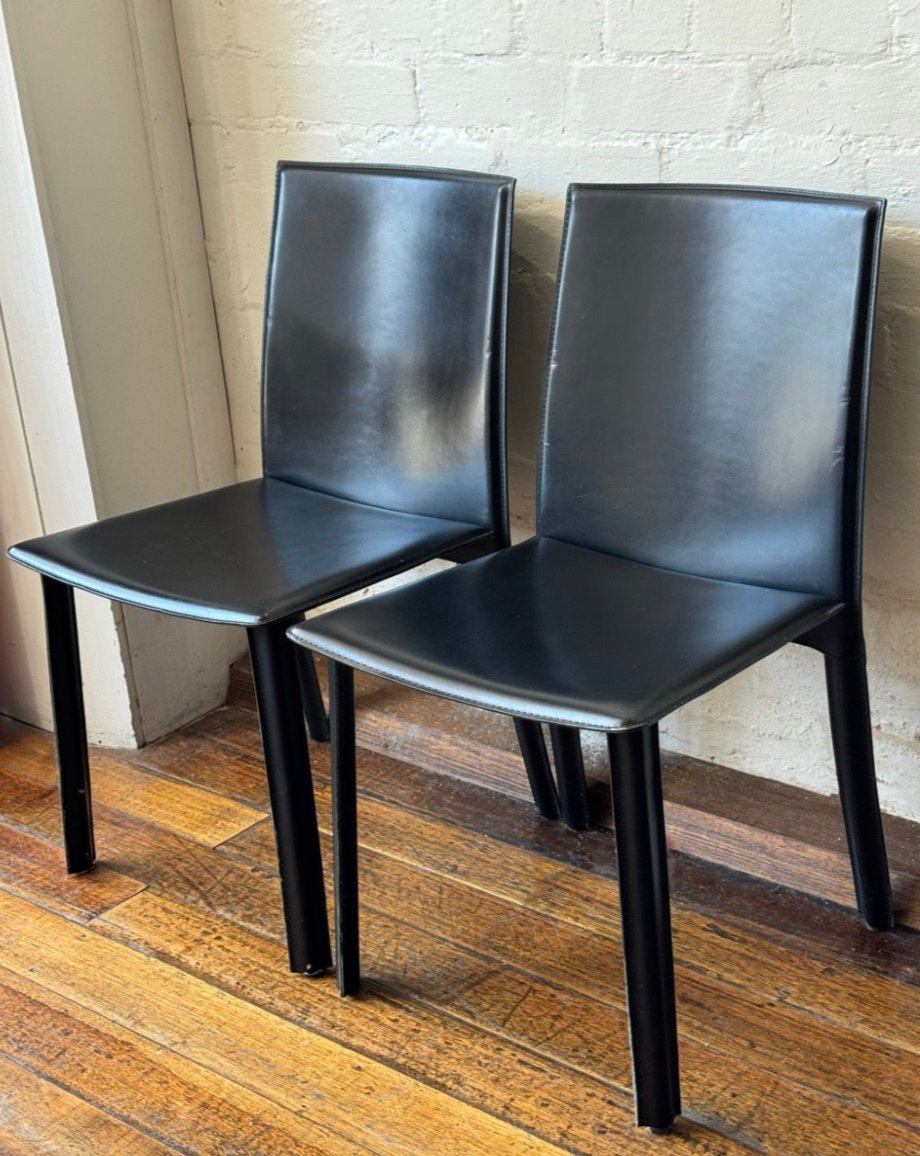 Set of 4 Italian Black Dining Chairs (8 chairs in total)