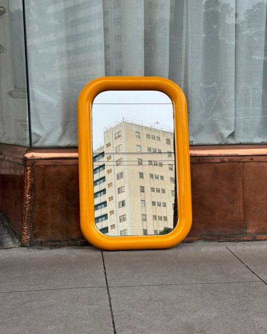 Yellow Plastic Bulbous Mirror