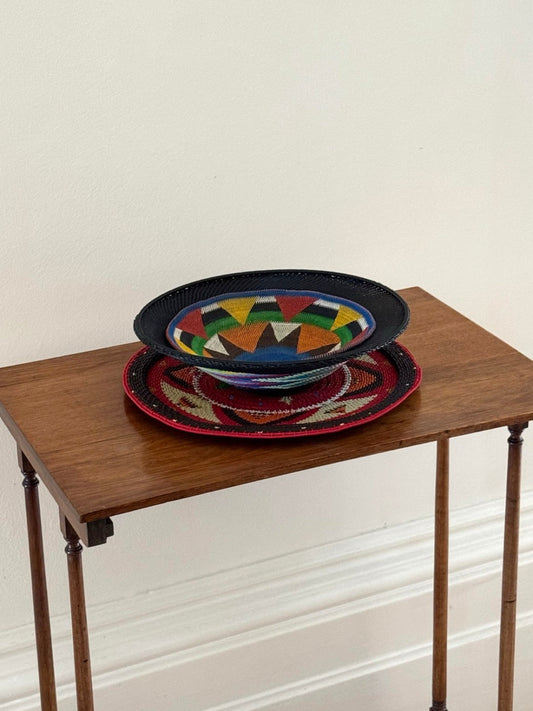 Set of Three Handwoven Zulu Wire Baskets
