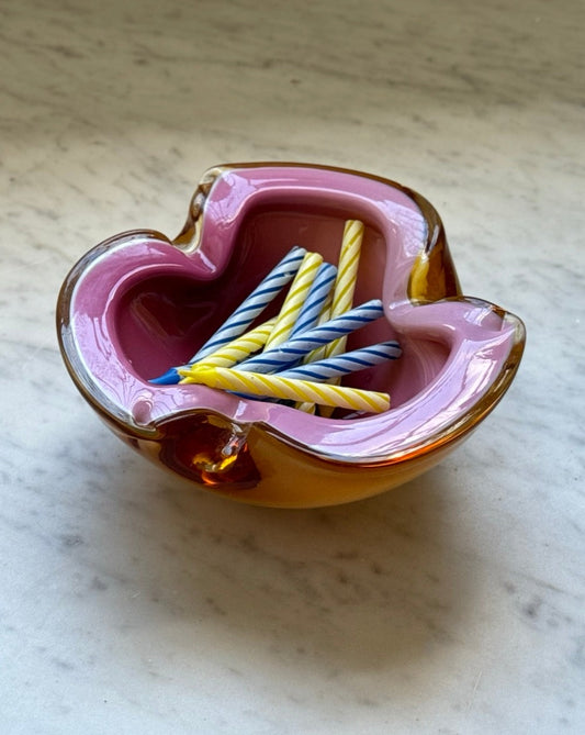 Barbini Murano Glass Biomorphic Bowl