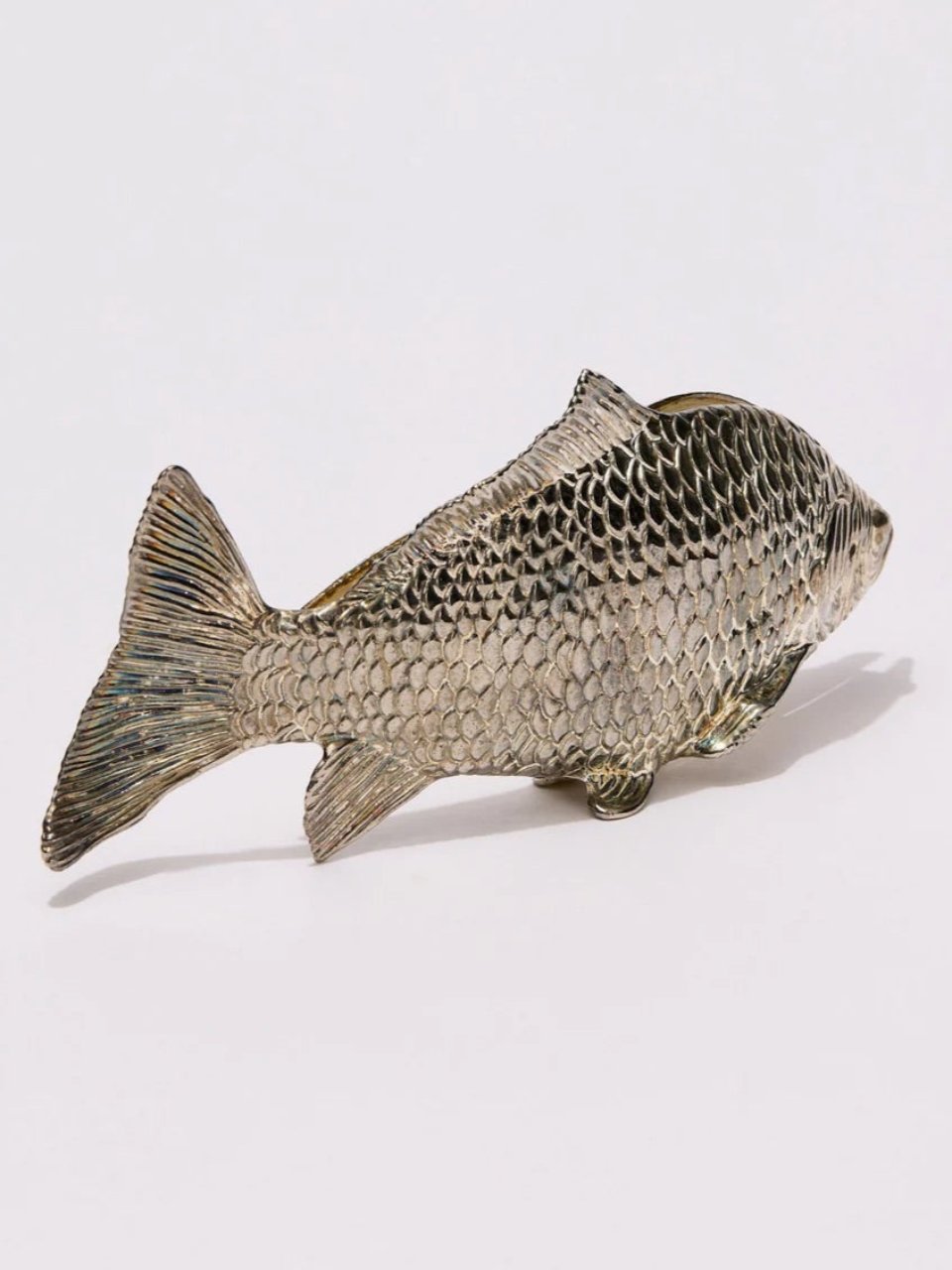 Silver Plated Fish Sculpture / Letter Holder / Napkin Holder