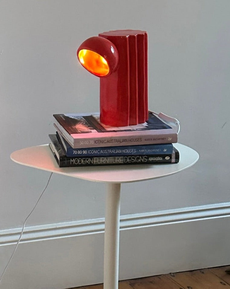 Red Ceramic Lamp by Juyeon Ceramics