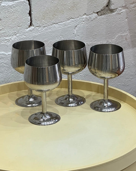 Set of 4 Silver Goblets