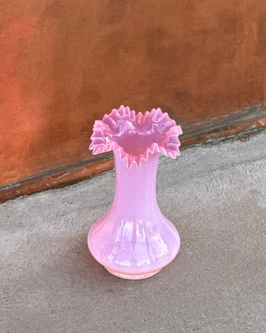 Pink Opalescent Glass Vase