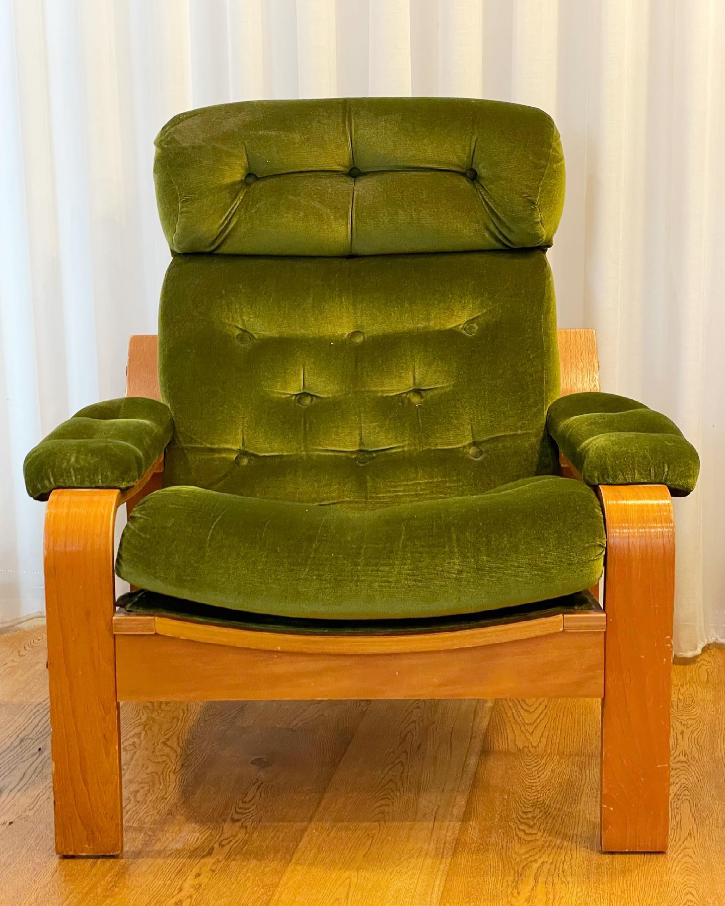 Danish Deluxe Green Velvet Armchair