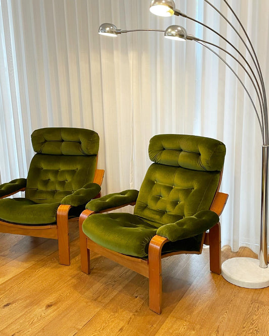 Danish Deluxe Green Velvet Armchair