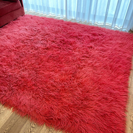 Watermelon Flokati Rug