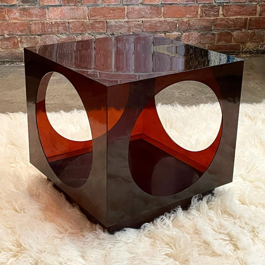 Amber Acrylic Cube Side Table