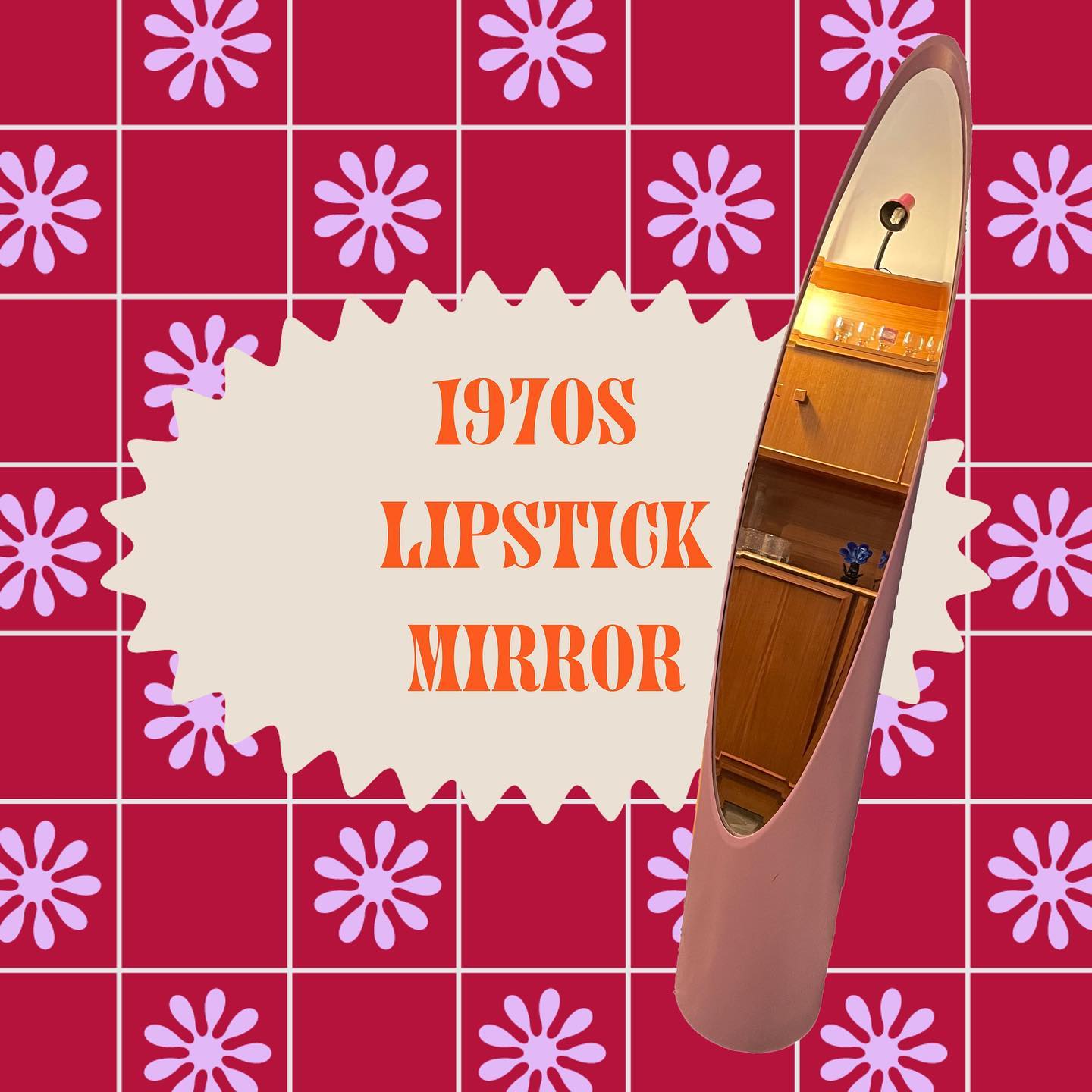 Pink 70's Lipstick Mirror