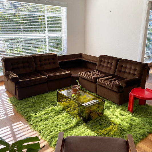 Green Flokati Rug