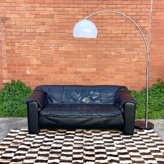 Australian Designed Black Leather Sofa
