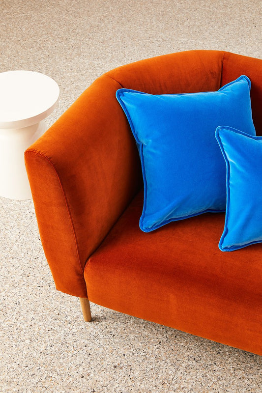 Velvet Cushion - Blue Lagoon