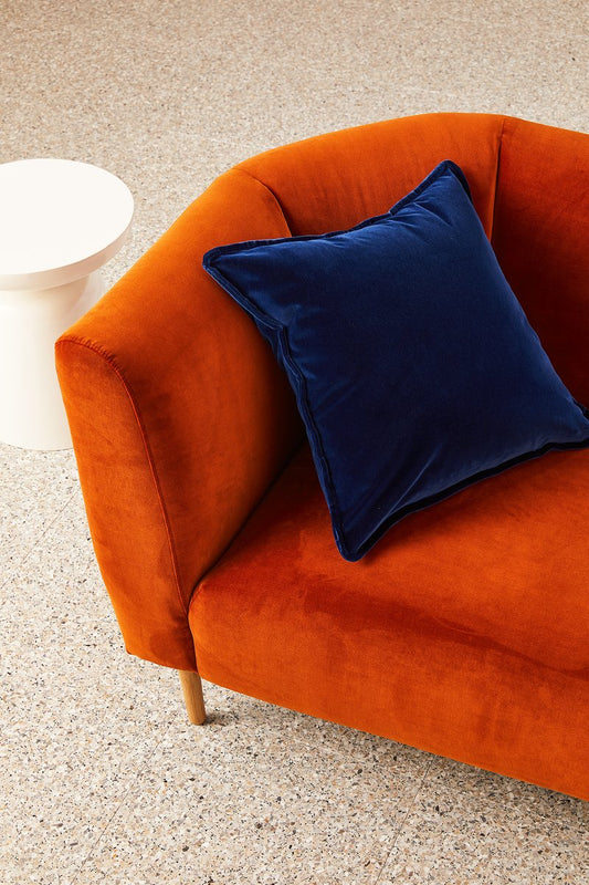 Velvet Cushion - Midnight Blue