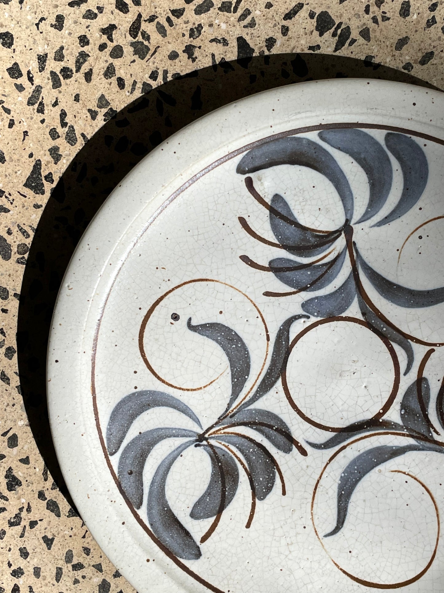 Large Glazed Earthenware Plate