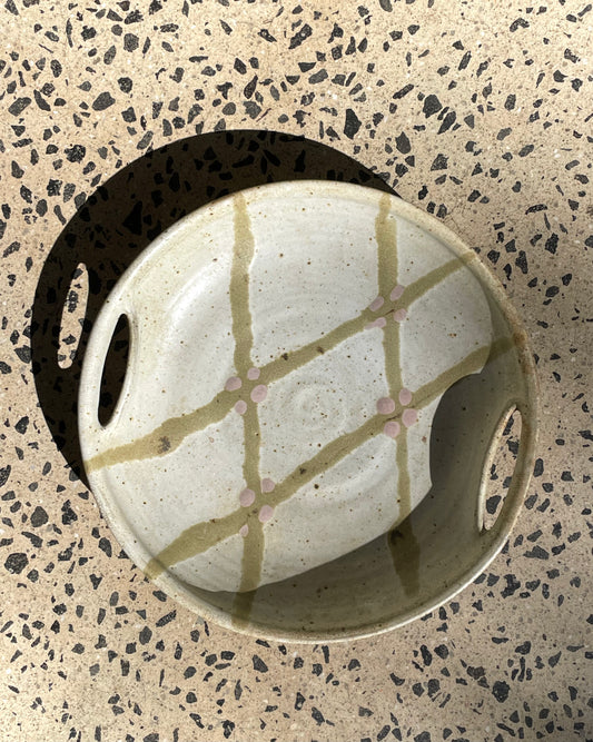 Large Cream Glazed Earthenware Dish