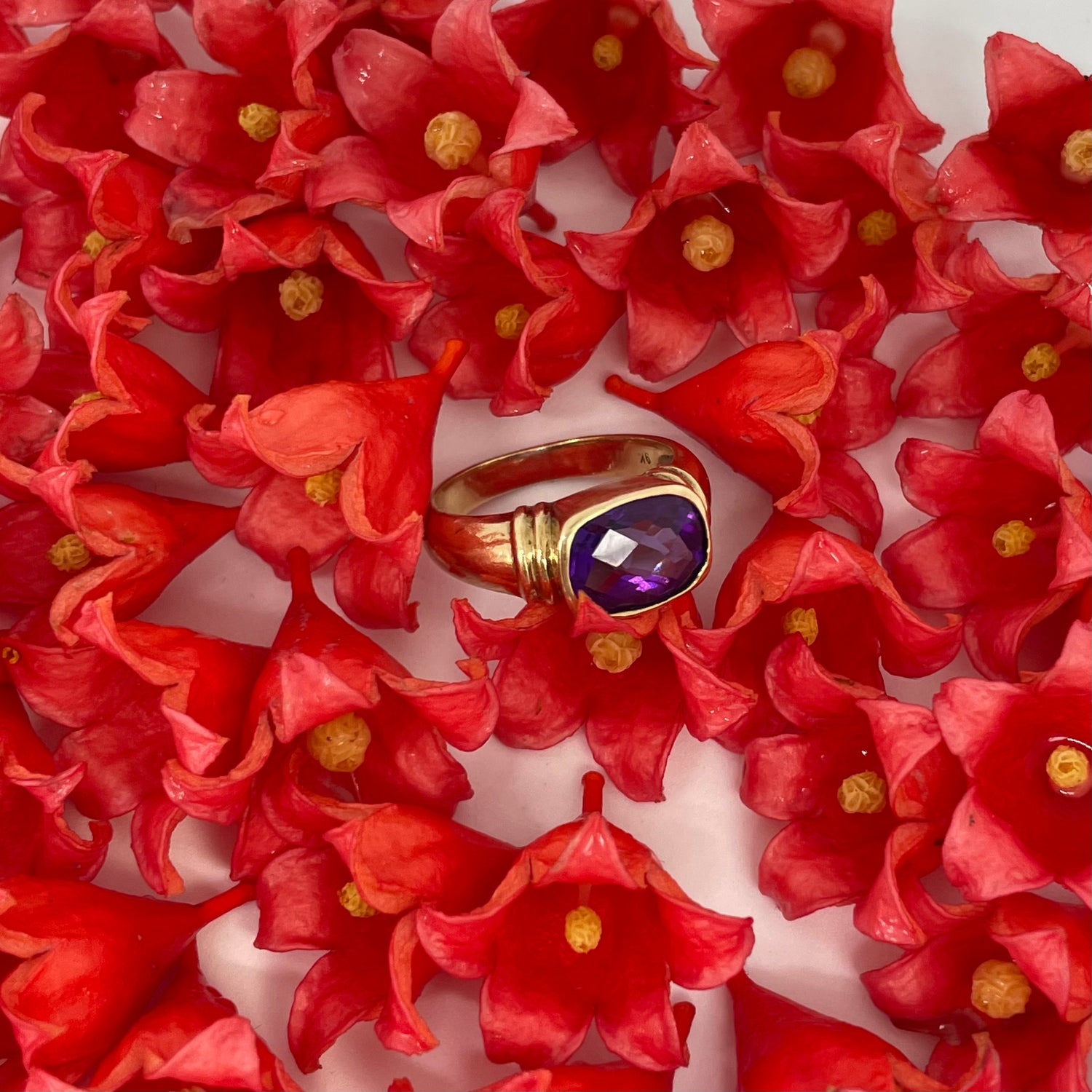 9ct gold and amethyst ring