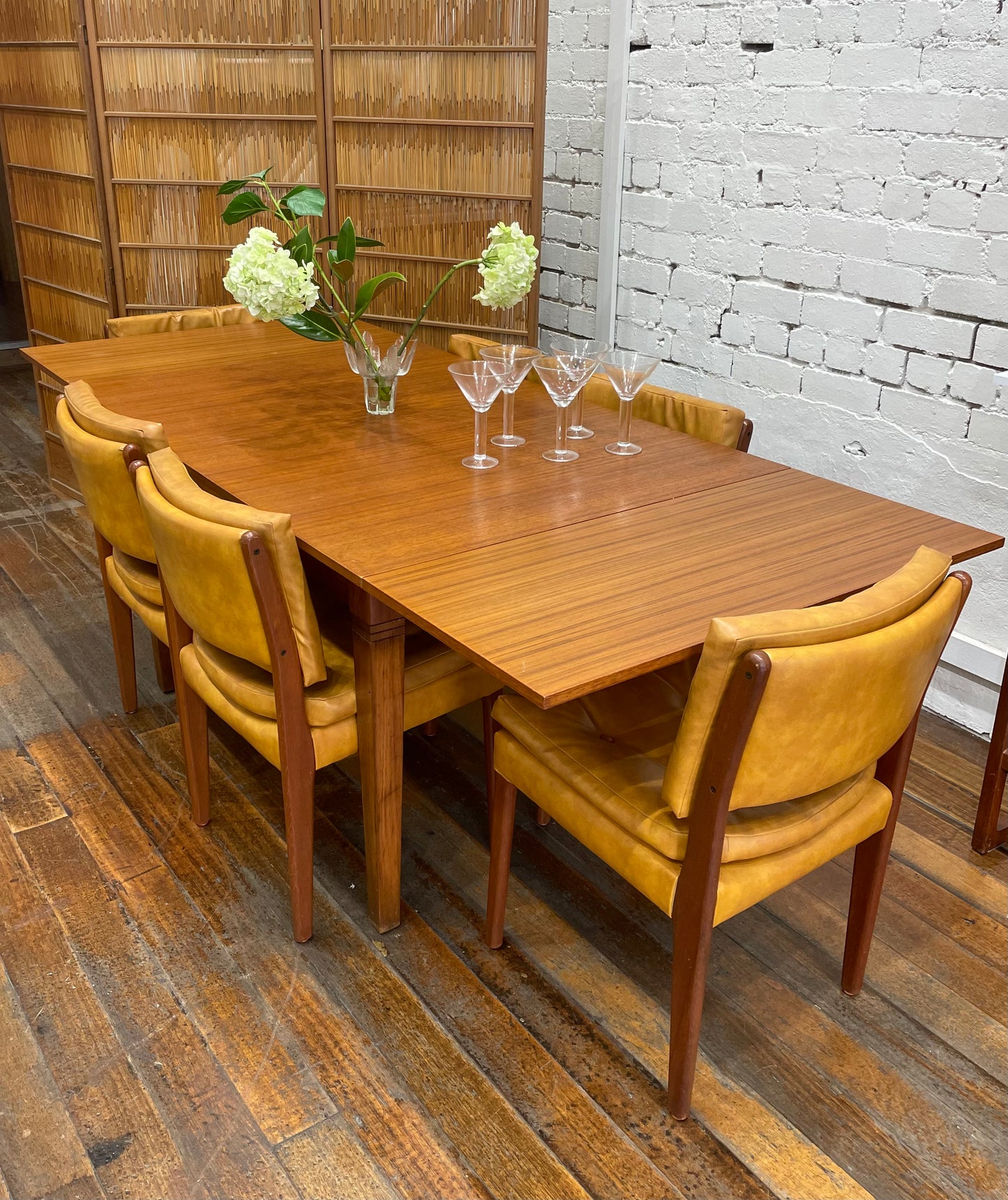 Seven Piece Vintage Teak Dining Setting