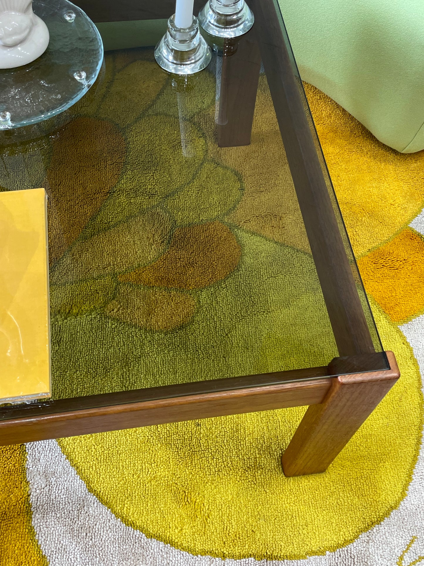 Noblett Teak and Smoked Glass Coffee Table