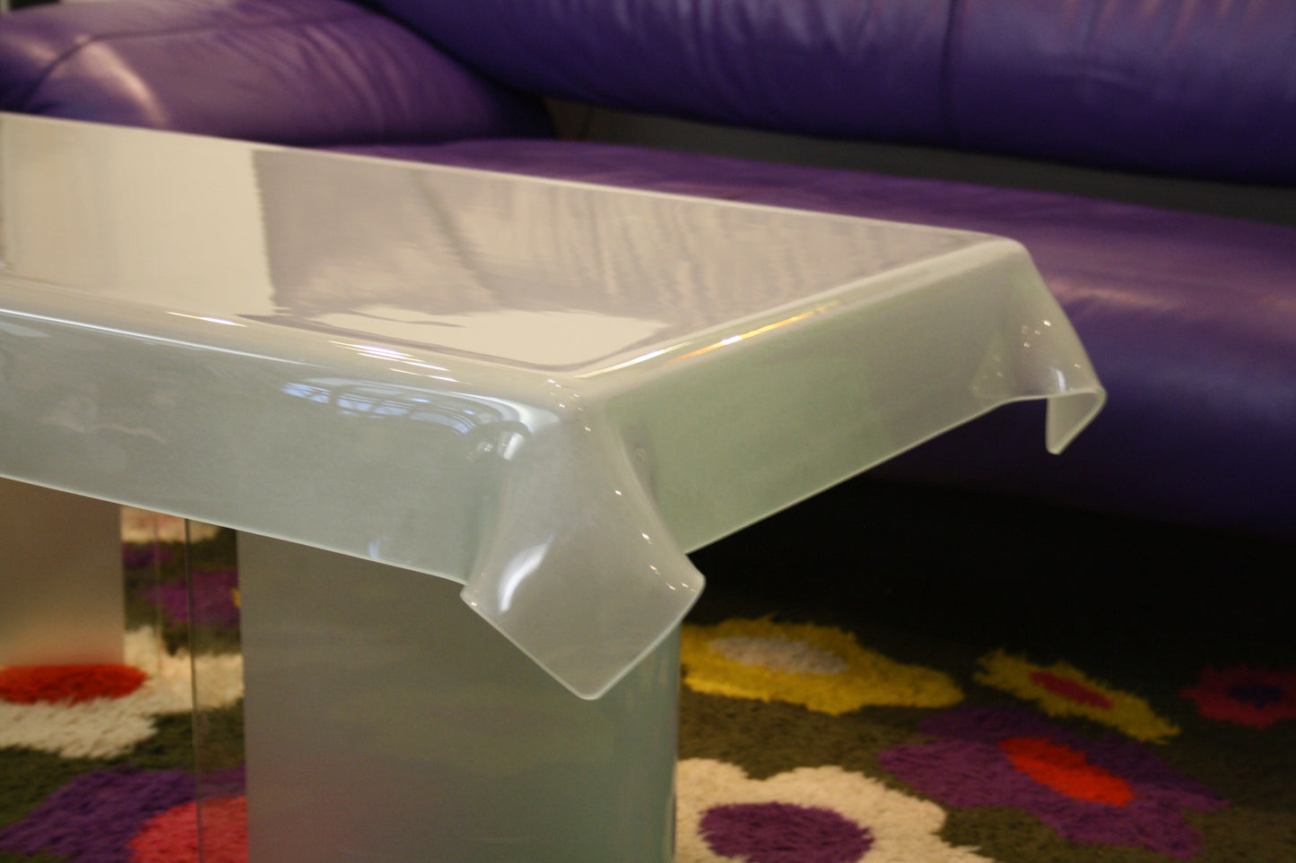 Frosted Glass Tablecloth Coffee Table
