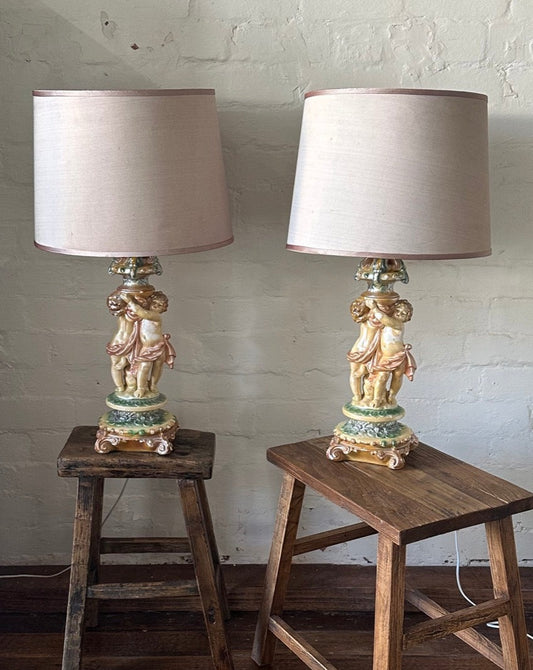 20th Century Cherub Lamps