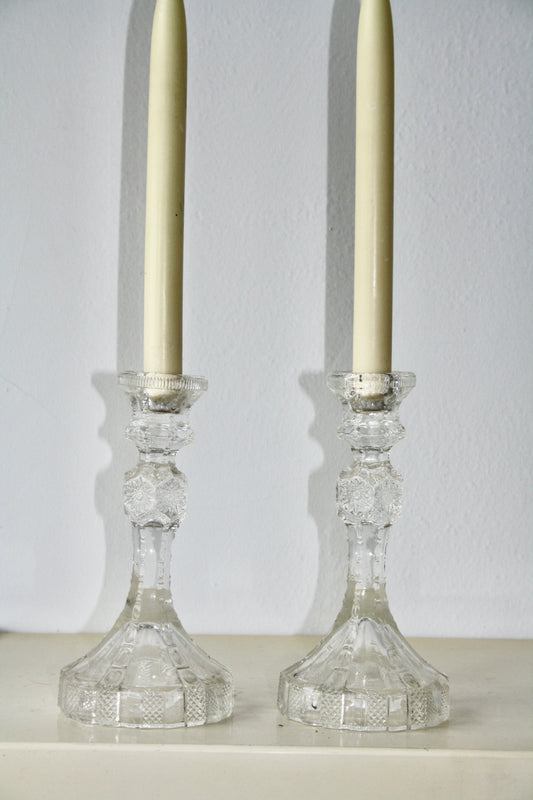 Ornate Vintage Crystal Candlesticks