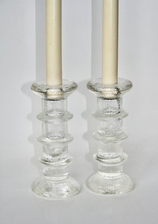 Glass Pair of Festivo Candleholder
