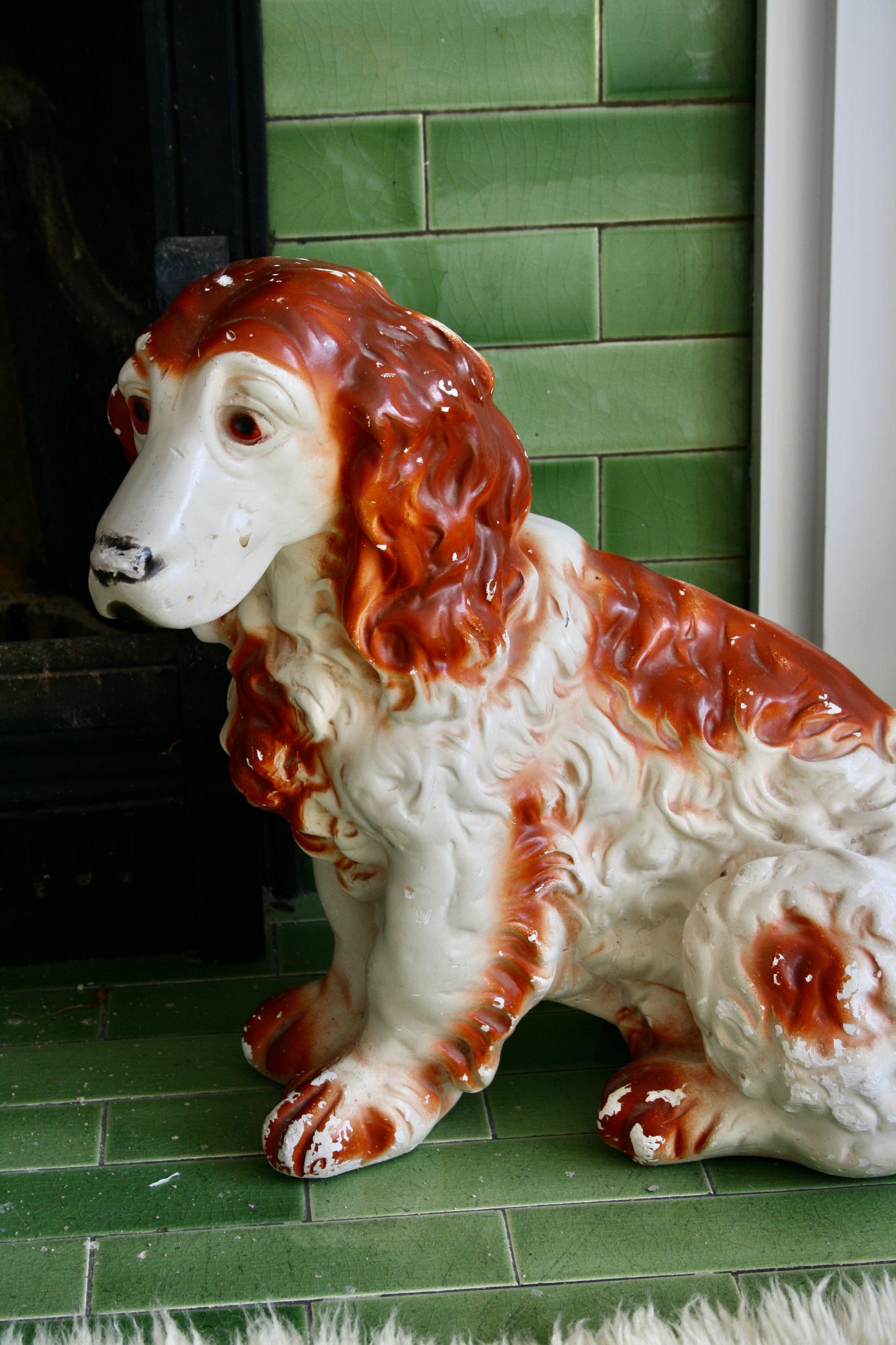 Ceramic Dog Statue Auburn/Cream