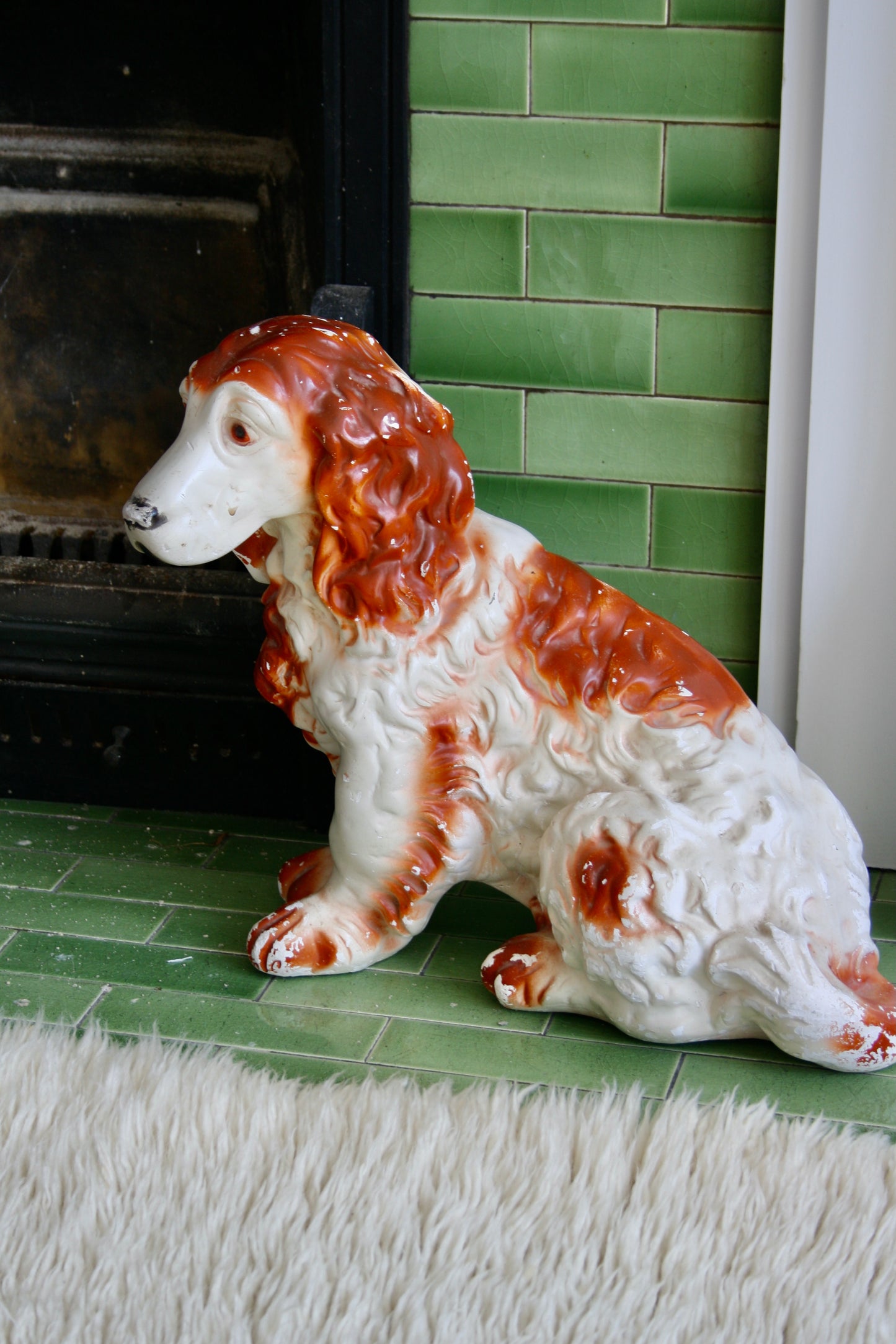 Ceramic Dog Statue Auburn/Cream