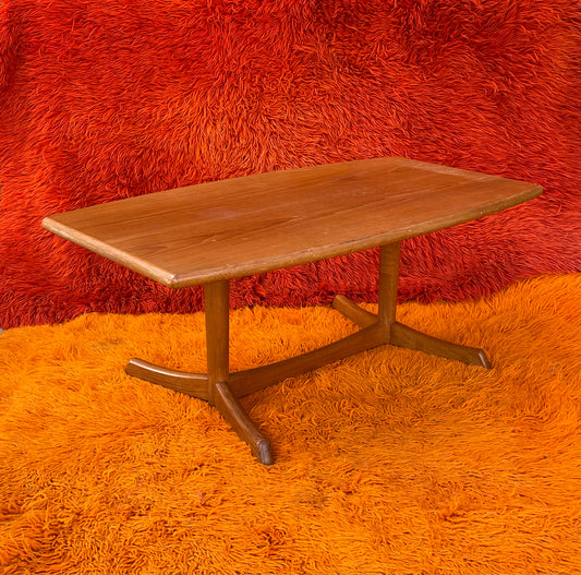 Vintage Teak Twin Pedestal Coffee Table
