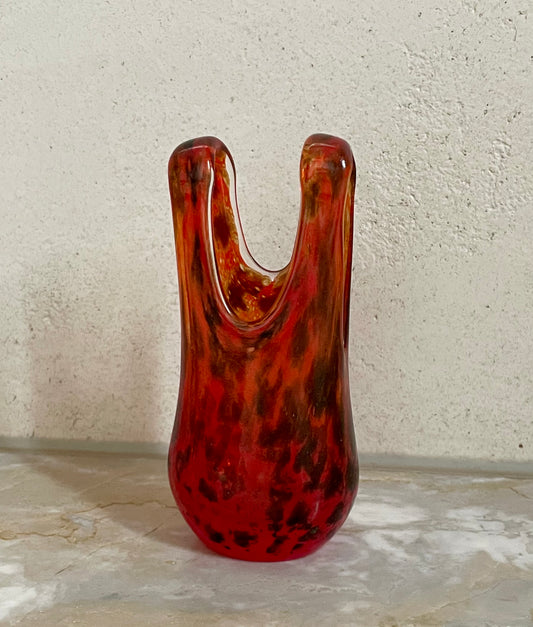 Swimsuit Vase for Kosta Boda in red/black leopard
