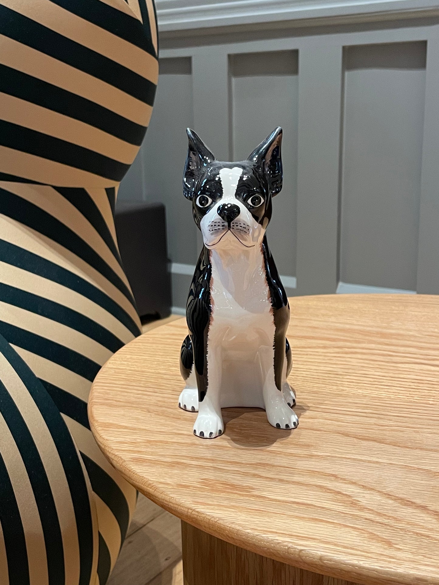 Ceramic 'Boston Terrier' Dog Sculpture