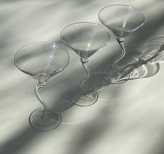 Large Zig Zag Cocktail Glasses