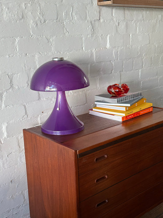 Purple Plastic Mushroom Lamp