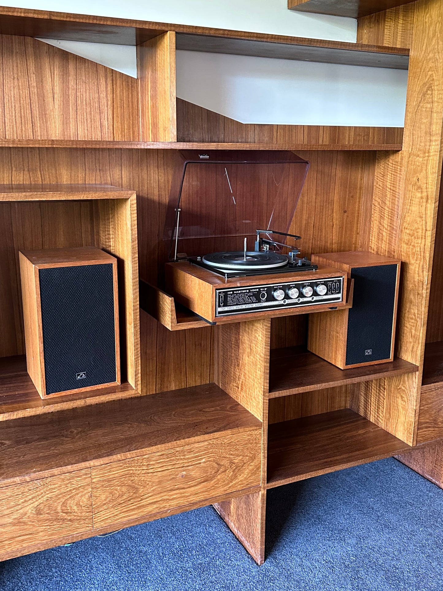 His Masters Voice Record Player and Speakers