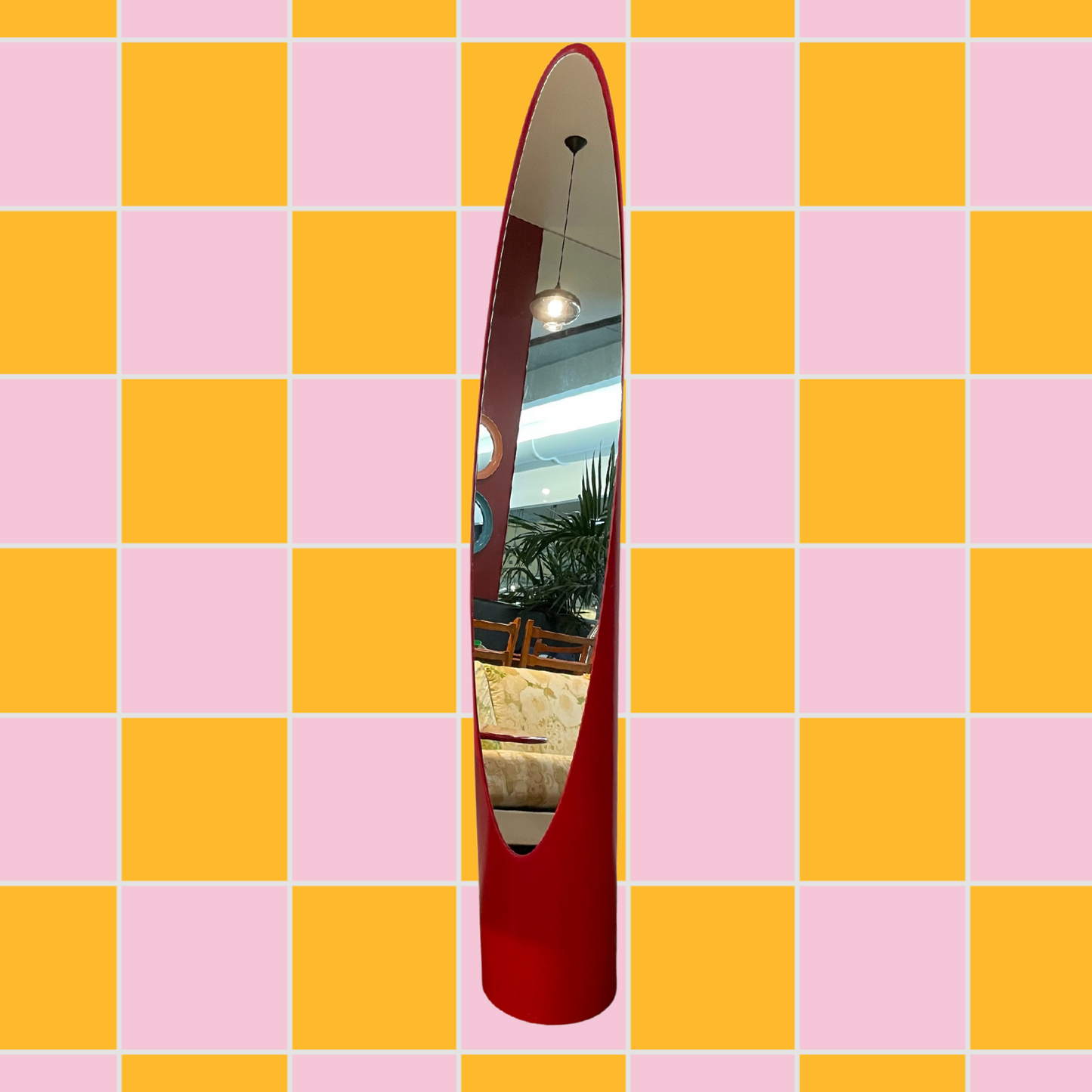 Red 70's Lipstick Mirror