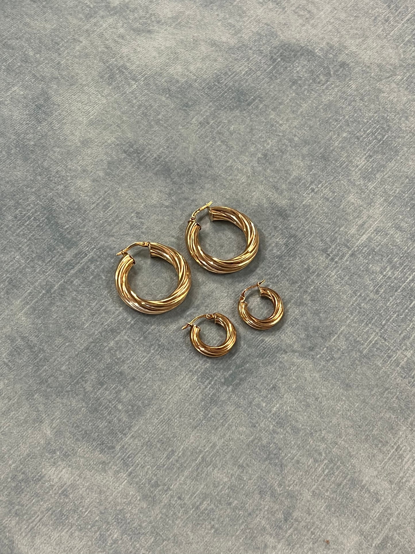 9CT Gold Twisted Mini Hoop Earrings