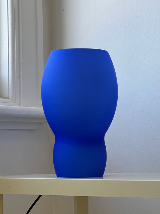 Frosted Cobalt Blue Glass Italian Lamp