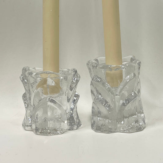 Heavy Glass Candlesticks