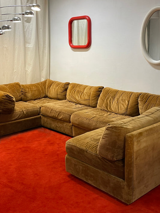 Moran Caramel Velvet Modular Sofa