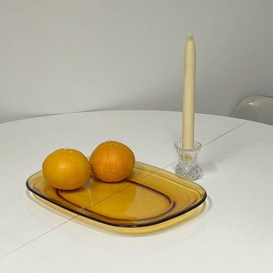 Pair of Amber Glass Serving Plates