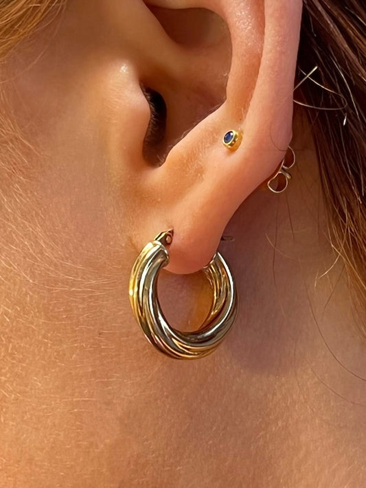9CT Gold Twisted Mini Hoop Earrings
