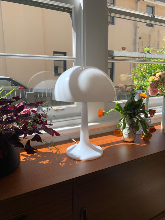 White 70s Mushroom Lamp