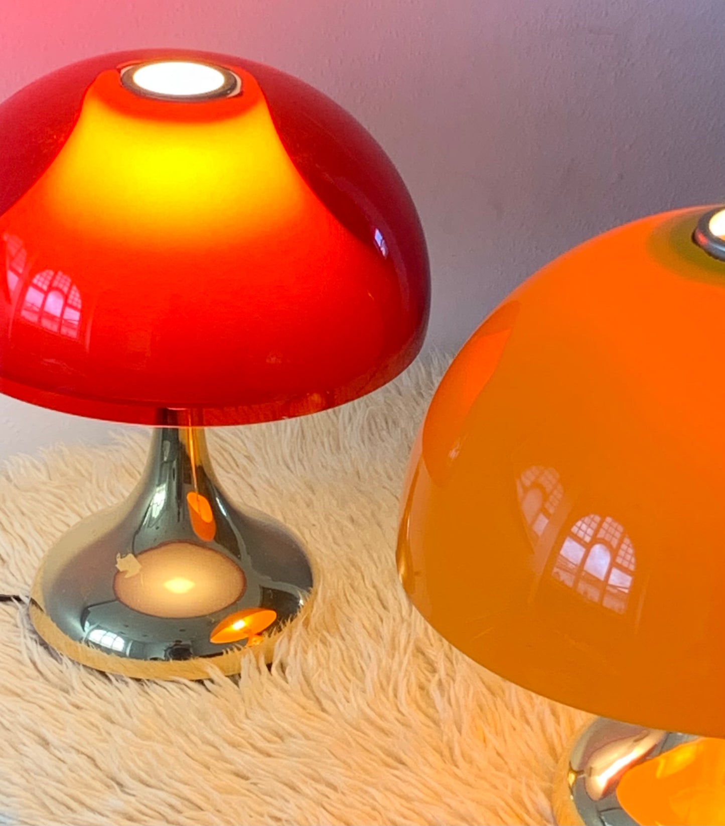 Red and Gold Mushroom Lamp