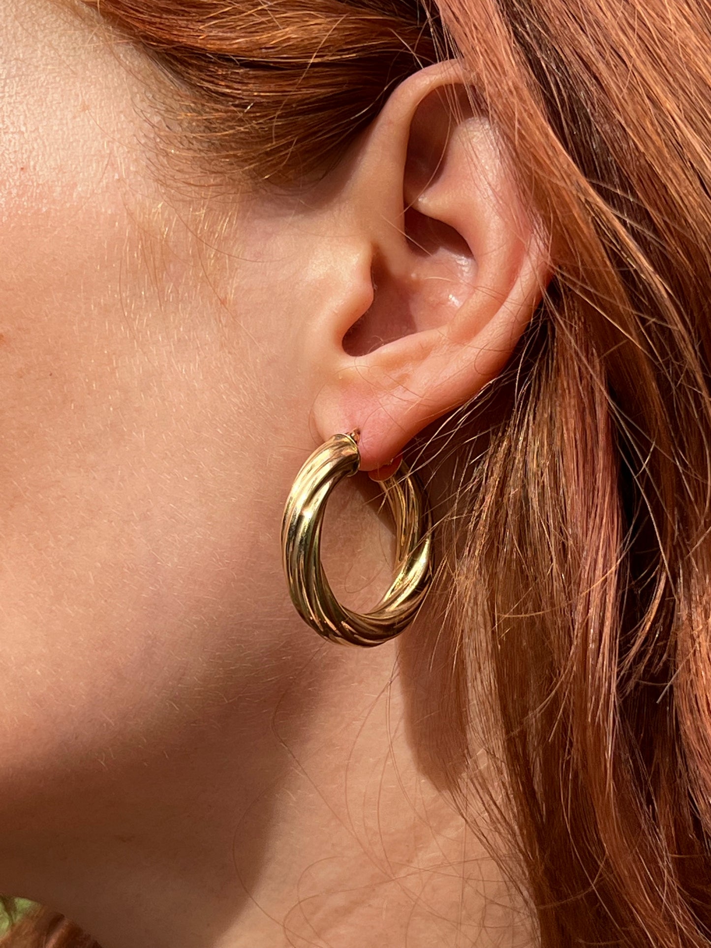 9CT Gold Twist Hoop Earrings